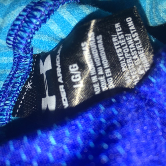 Under Armour hooded Royal blue mesh teal lined athletic jacket with thumb grips - Picture 4 of 5